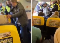 VIDEO: neadekvātu pasažieri nākas ar spēku izraidīt no lidmašīnas Rīga - Dublina