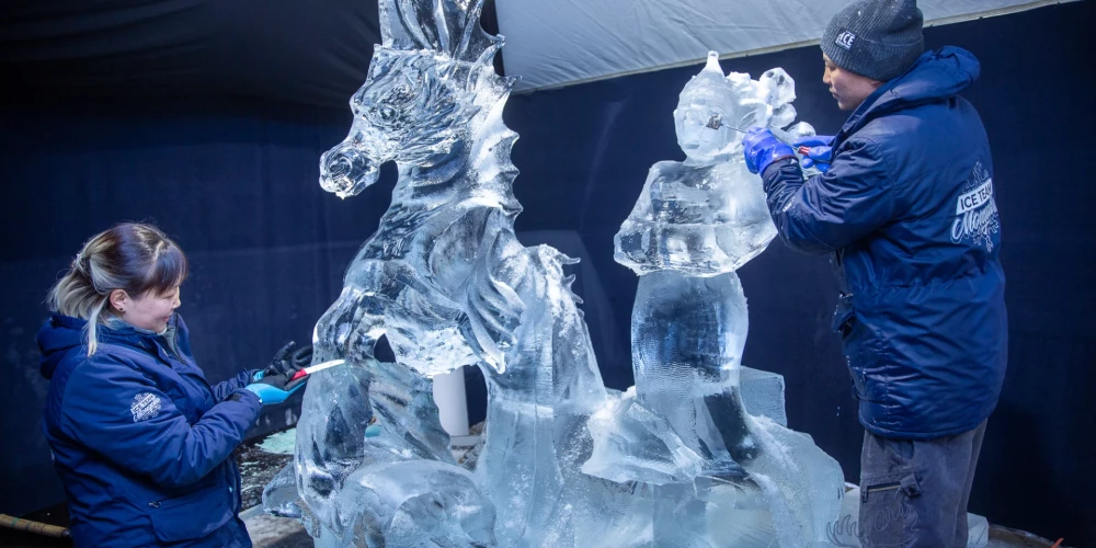 Jelgavā atkal varēs baudīt burvīgās ledus skulptūras