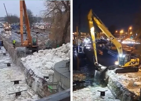 Утром сбрасываем лед в воду, вечером - достаем обратно.