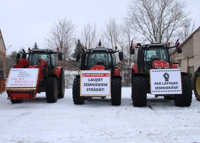 Lauksaimnieku protesti Jēkabpilī 2024. gada 5. februārī.