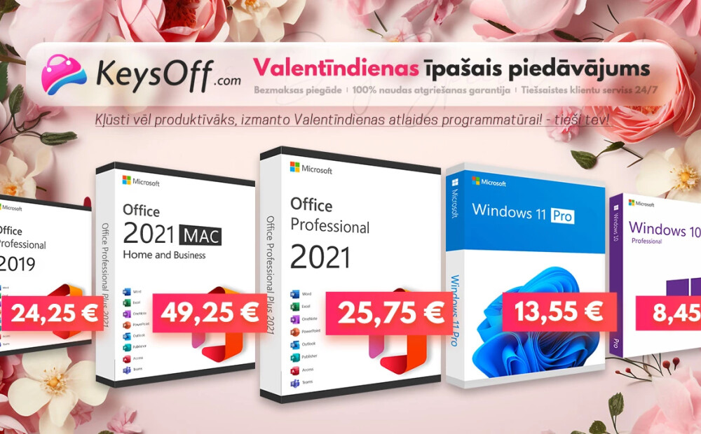 Izvēlieties brīnišķīgu dāvanu savam mīļotajam no Keysoff! Office 2021 Pro ir tikai 15,05 €!