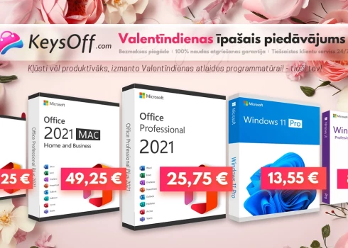 Izvēlieties brīnišķīgu dāvanu savam mīļotajam no Keysoff! Office 2021 Pro ir tikai 15,05 €!