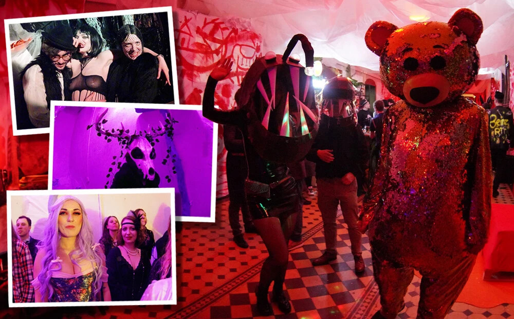 Latvijas Mākslas akadēmijas karnevāla viesi ļaujas krāšņām dekorācijām, dejām un piedzīvojumiem