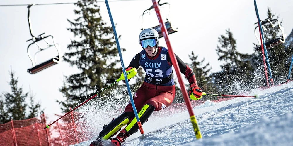 Latvijas kalnu slēpotājai Lienei Bondarei karjeras rekords slaloma disciplīnā