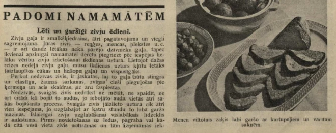 1940. gada žurnāla “Dzelzceļnieks” 2. numurs reklamē viltoto zaķi no mencām.