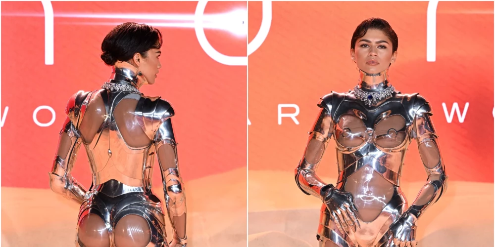 Gluži kā robots! Holivudas zvaigzne Zendaja pārsteidz ar fantastisku tērpu filmas pirmizrādē