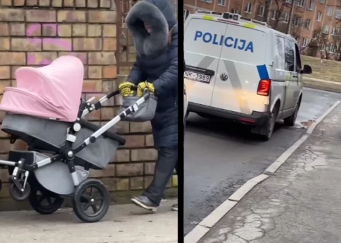 VIDEO: rīdzinieks ieraudzīja, kā sieviete "izved pastaigā" bērnu, un izsauca policiju