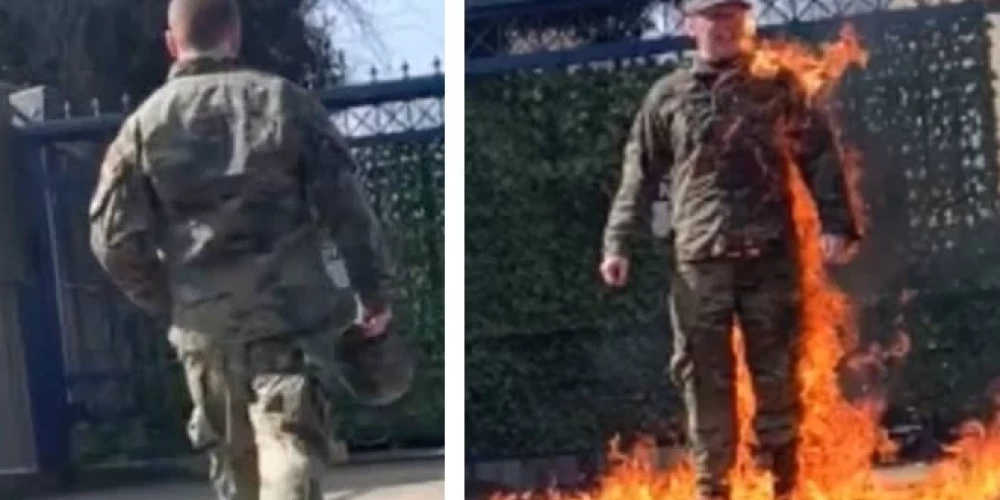 Шокирующее зрелище! Американский солдат поджег себя возле посольства Израиля в Вашингтоне