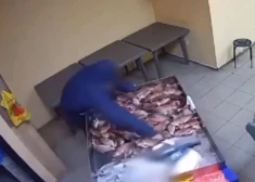 VIDEO: Poltavā vīrietis ielaužas zivju veikalā un ar nazi sadur lasi