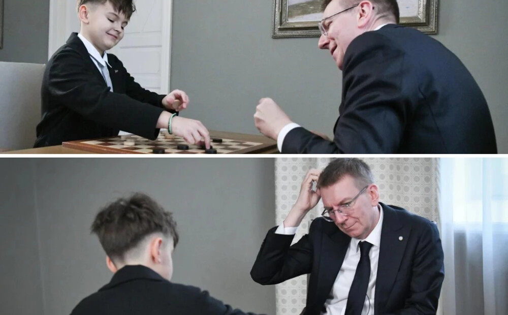 FOTO: mazais dambretes čempions pēc Rinkēviča sakaušanas izaicina citas Latvijas slavenības uz dueli
