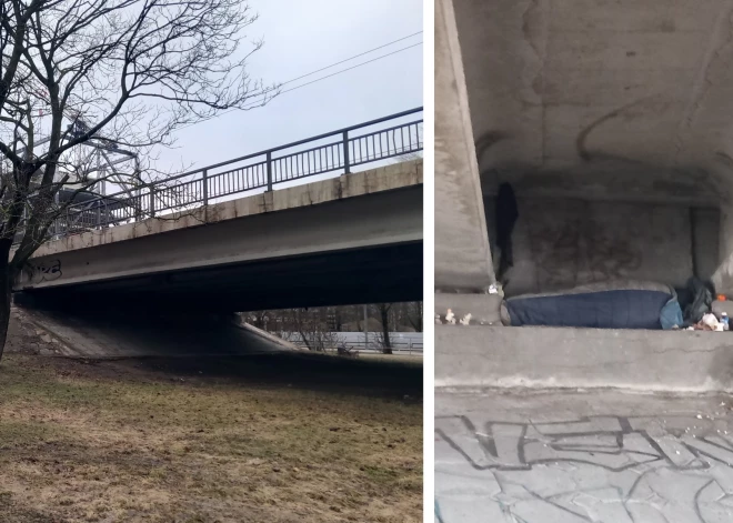 Заплатил все налоги и спит спокойно? Под одним из мостов в Риге несколько месяцев ночует человек