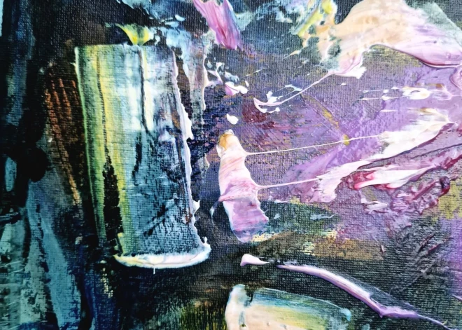 Aivis Pīzelis. “Rocketman” (2024, akrils/audekls, 80x60 cm), no izstādes “Lielgabalu klusumā”.