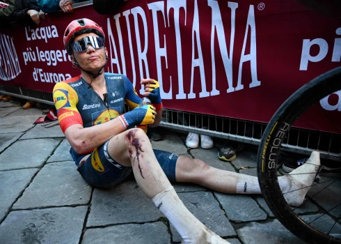 Toms Skujiņš pēc finiša.