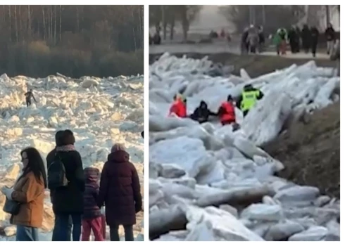 "В любой момент груда льда может сдвинуться с места, раздавив человека": мужчина в Плявиняс подверг риску жизнь спасателей