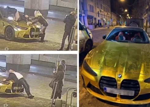 Izskaidrot šādu uzvedību ir visai sarežģīti... Fotosesija pie svešas automašīnas Rīgas centrā beidzas ar policijas iesaisti