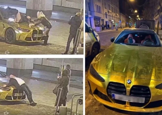 Izskaidrot šādu uzvedību ir visai sarežģīti... Fotosesija pie svešas automašīnas Rīgas centrā beidzas ar policijas iesaisti