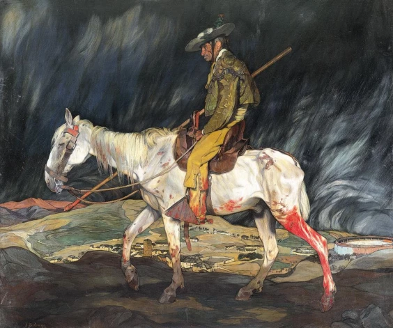 Ignasio Suloaga (Ignacio Zuloaga). Svētku upuris. 1910. Audekls, eļļa. Bilbao Mākslas muzeja kolekcija.