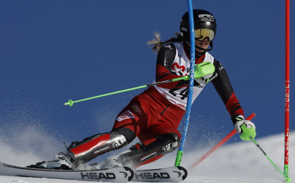 Dženifera Ģērmane Pasaules kausa sacensībās slalomā vēlreiz atkārto Latvijas rekordu