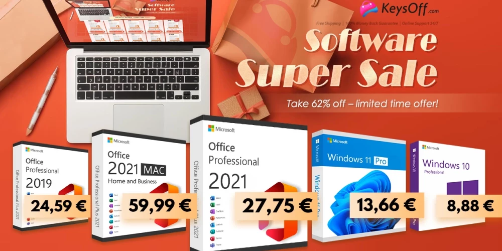 Kā jūs varat neizmantot Microsoft Office 2021 mūža licenci par 27,75 €, ja jums ir nepieciešams strādāt datorā?