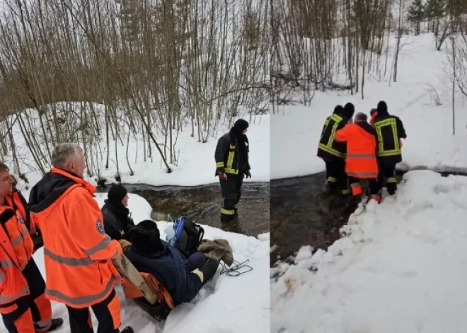 Unikāla glābšanas operācija: NMPD darbinieki zilo ezeru zemē palīdzējuši kādam sirmgalvim