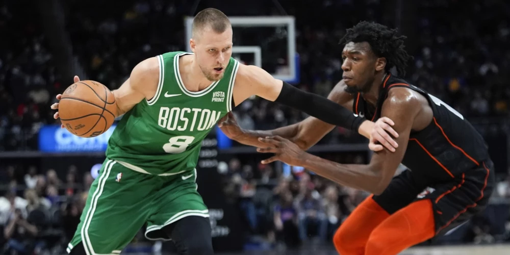  Porziņģis gūst 19 punktus "Celtics" uzvarā pār "Pistons" basketbolistiem