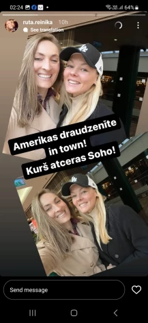 Par to, ka Soho ieradusies Latvijā, savā "Instagram" profilā izziņoja Rūta Reinika-Preisa.