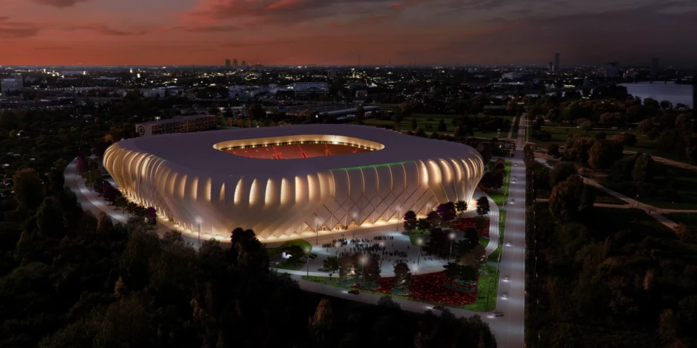Futbola federācija skaidro Nacionālā stadiona nepieciešamību un parāda, kāds tas varētu izskatīties Lucavsalā