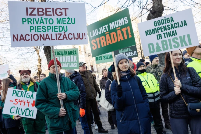 5. martā pie valdības nama noritēja Meža īpašnieku biedrības rīkots protests.