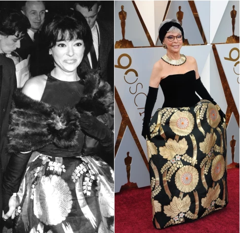 Rita Moreno 1962. un 2018. gadā.