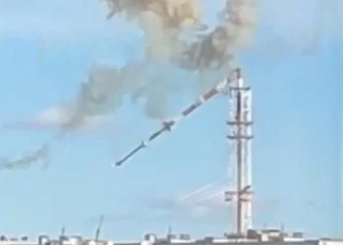 VIDEO: Krievija iznīcinājusi Harkivas televīzijas torni