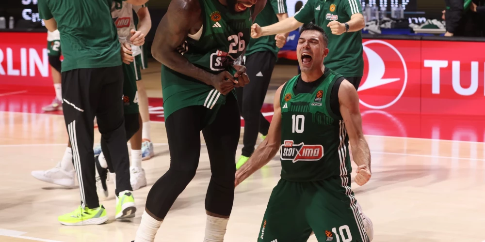 Grieķijas basketbola grandi panāk izšķirošās spēles Eirolīgas ceturtdaļfināla sērijās