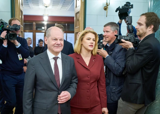 Baltijas valstu līderi apspriež aktuālus jautājumus ar Vācijas kancleru.
