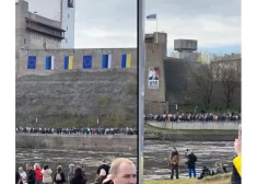 Тысячи жителей эстонской Нарвы 9 мая смотрели концерт, организованный на территории России