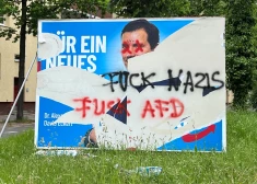 Vācu eiroskeptiķu partijas "Alternatīva Vācijai" (AfD) aģitācijas plakāts.