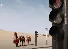 В Китае даже для верблюдов есть светофоры! Но зачем они нужны посреди пустыни?