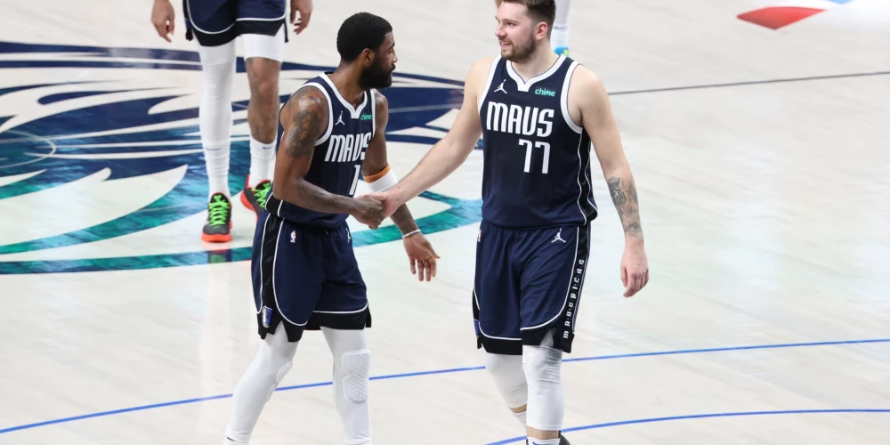 NBA regulārās sezonas labākā aizsardzība Minesotas "Timberwolves" pirmajos trīs mačos īsti nav atraduši argumentus, kā ierobežot Dalasas līderus Kairiju Ērvingu un Luku Dončiču.