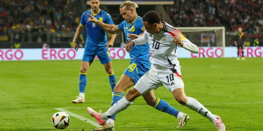 Gatavojoties Eiropas čempionātam, Vācijas futbolistiem neizšķirts ar Ukrainu, kamēr Anglijai un Horvātijai graujošas uzvaras
