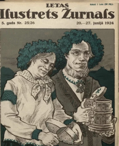 1924. gada jūnijā “LETAS Ilustrēts Žurnāls” visus sveic Līgo svētkos.