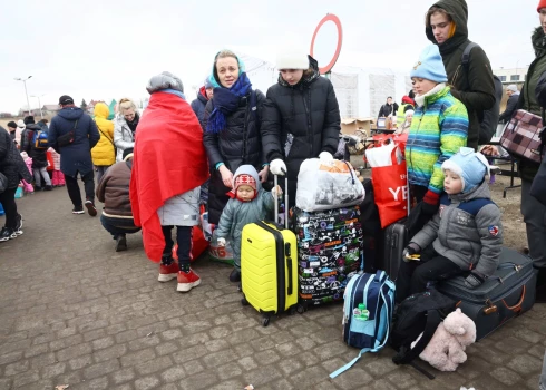 Ukraiņu bēgļi uz Polijas robežas 2022. gada martā