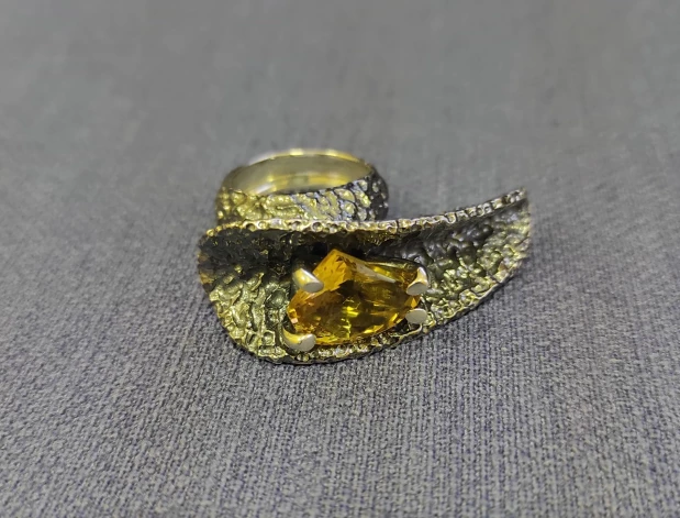 Liepājas muzejs savam krājumam iegādājies vietējā rotkaļa Andra Garokalna darināto gredzenu “Pastaiga pa kalniem, akmens ziedi”.