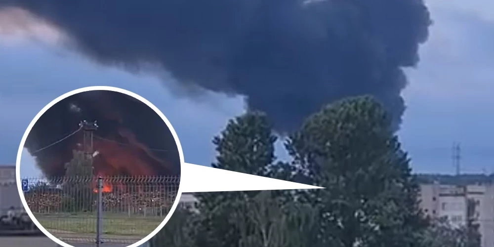 Pēc sākotnējās informācijas, objektā dega eļļas, dažādi šķīdinātāji un citi materiāli.