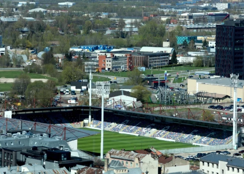 Skats uz "Skonto" stadionu.