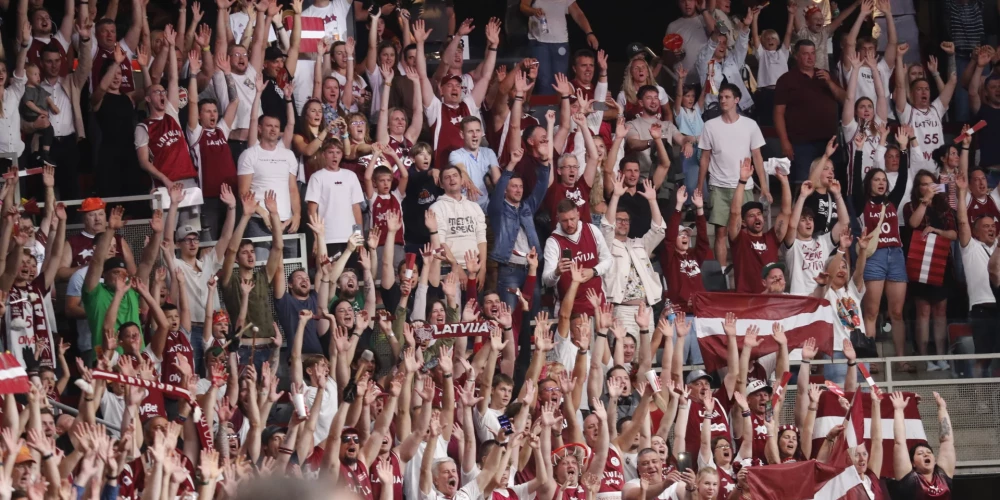 Latvijas fani "Arēnā Rīgā" basketbola spēlē Latvija pret Gruziju.