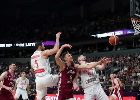 Latvijas basketbola izlase uzvar Gruziju.