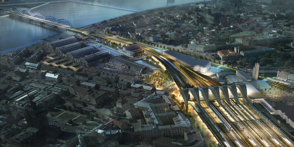 Rīgas Centrālās stacijas projekta vizualizācija.