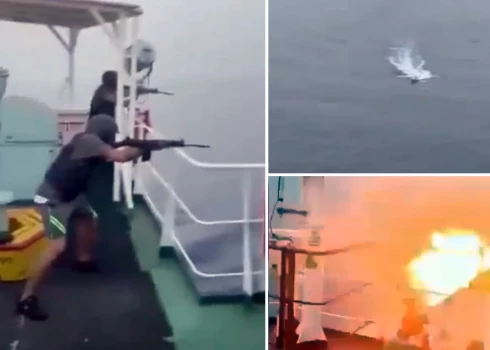 Kadri, kas liek asinīm sastingt. Kuģa apkalpe Sarkanajā jūrā iznīcina hutiešu jūras dronu