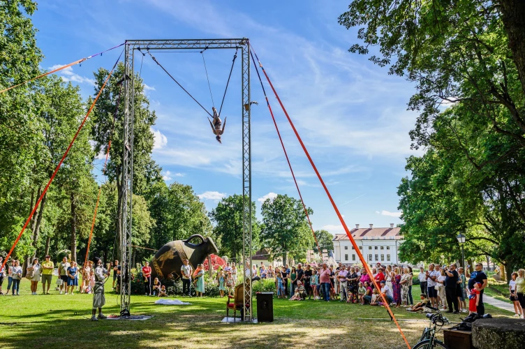 Kādā no priekšnesumiem festivālā akrobāte no Francijas N. Gotjē, izpildot trikus 9 metrus augstajās šūpolēs, nokrita zemē.