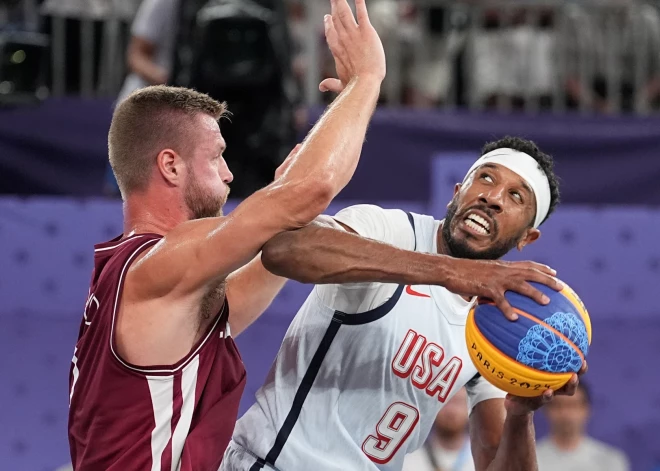 3x3 basketbola turnīra spēle starp Latvijas un ASV valstsvienībām 2024.gada vasaras olimpiskajās spēlēs Parīzē.