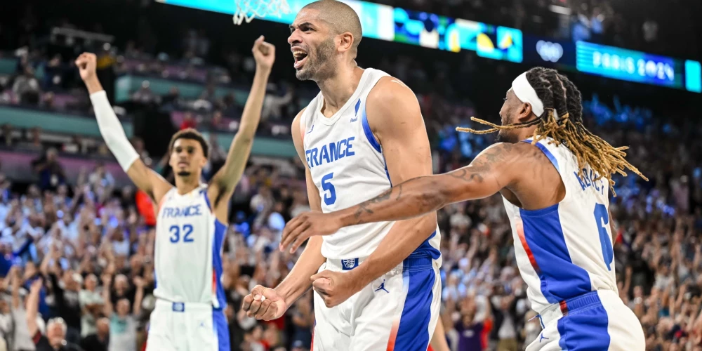 Francijas basketbolisti izšķirošo lūzumu panācu ar darbībām aizsardzībā.