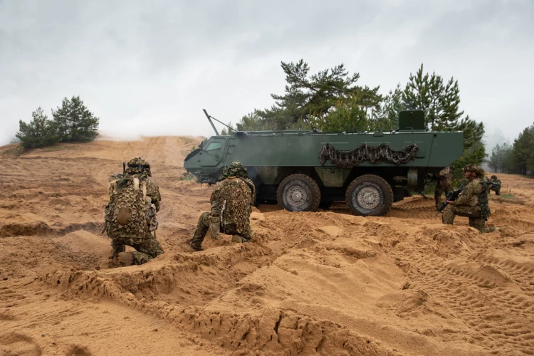 “Patria” prototipa demonstrācija Ādažu poligonā 2021. gada maijā.